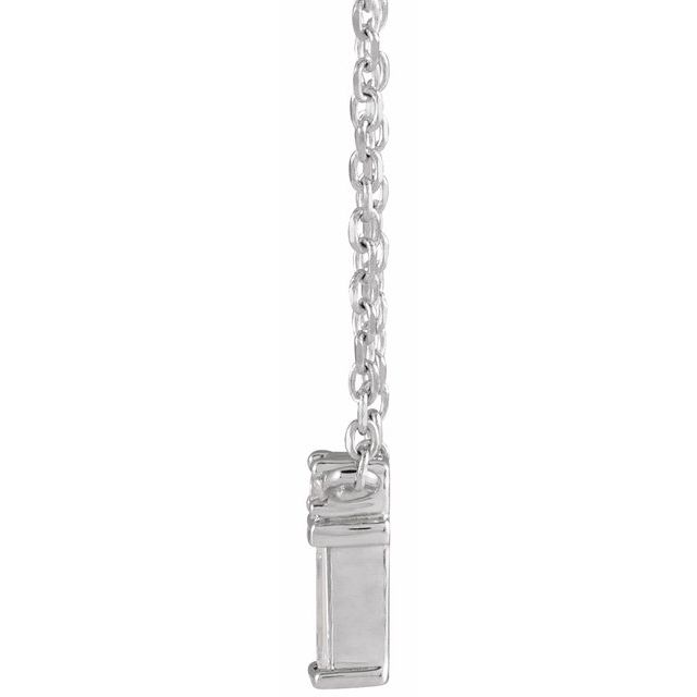 14K White .07 CTW Natural Diamond Bar 18' Necklace
