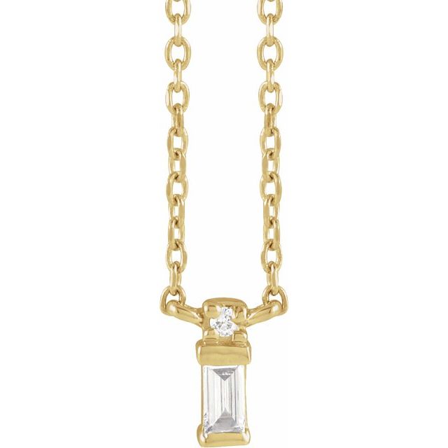 14K Yellow .05 CTW Natural Diamond Bar 18' Necklace