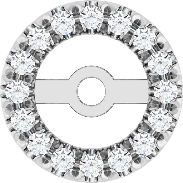 14K White 4.6 mm ID 1/8 CTW Natural Diamond French-Set Earring Jackets