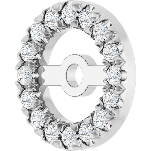 14K White 4.6 mm ID 1/8 CTW Natural Diamond French-Set Earring Jackets