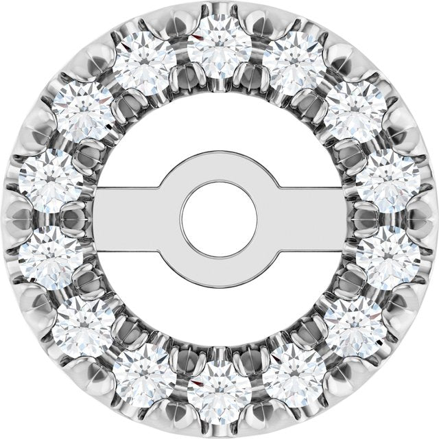 14K White 3.6 mm ID 1/10 CTW Natural Diamond French-Set Earring Jackets