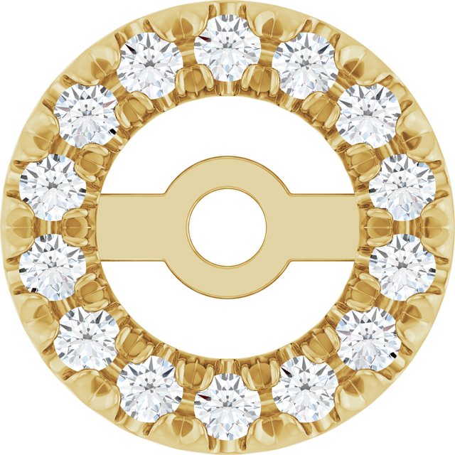 14K Yellow 3.6 mm ID 1/10 CTW Natural Diamond French-Set Earring Jackets