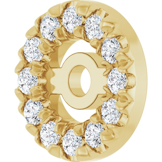 14K Yellow 3 mm ID 1/10 CTW Natural Diamond French-Set Earring Jackets