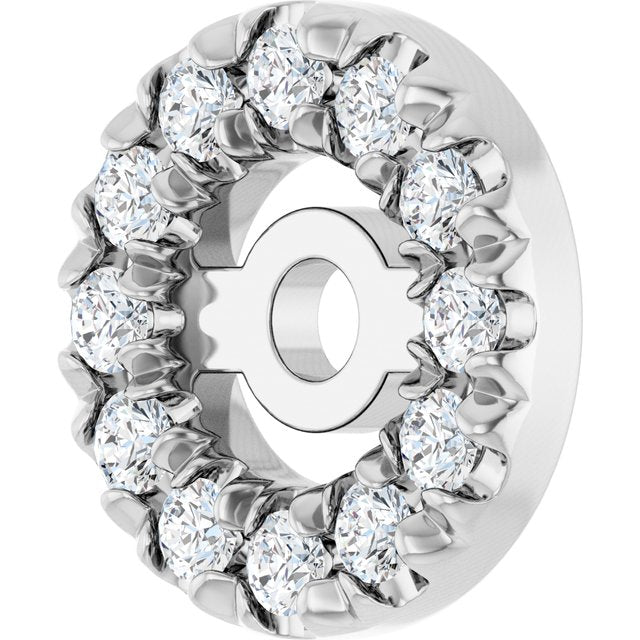 14K White 3 mm ID 1/10 CTW Natural Diamond French-Set Earring Jackets