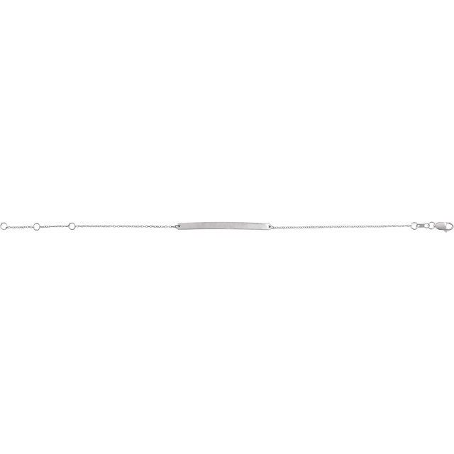 Sterling Silver Engravable Skinny Bar 6 1/2-7 1/2' Bracelet