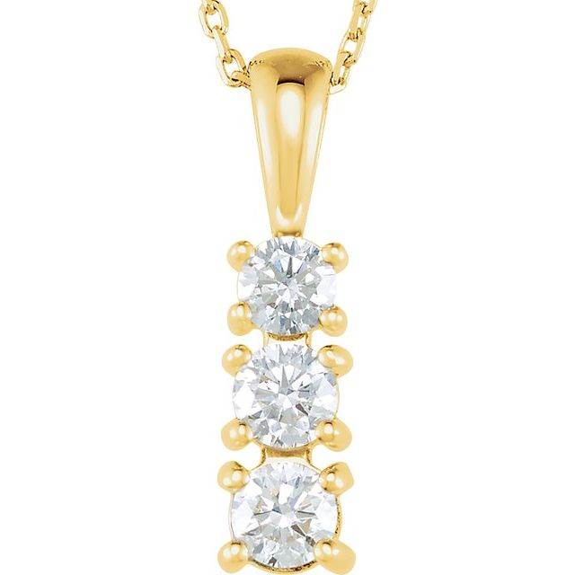 14K Yellow 1/2 CTW Natural Diamond Graduated 18' Necklace