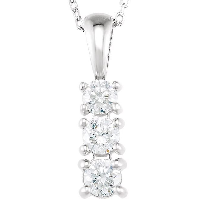 14K White 1/2 CTW Lab-Grown Diamond 18' Necklace