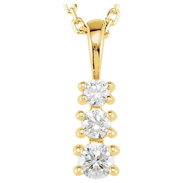 14K Yellow 1/6 CTW Lab-Grown Diamond 18' Necklace