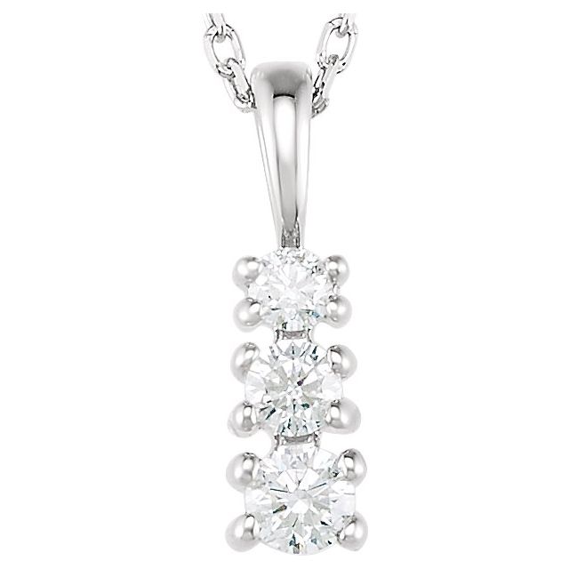 14K White 1/3 CTW Lab-Grown Diamond 18' Necklace
