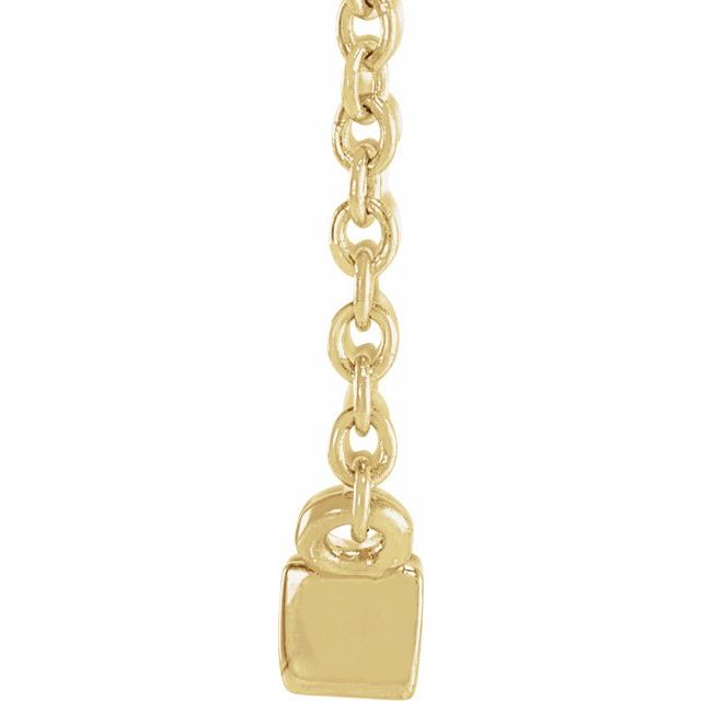 14K Yellow 1/8 CT Natural Diamond Solitaire 16-18' Necklace