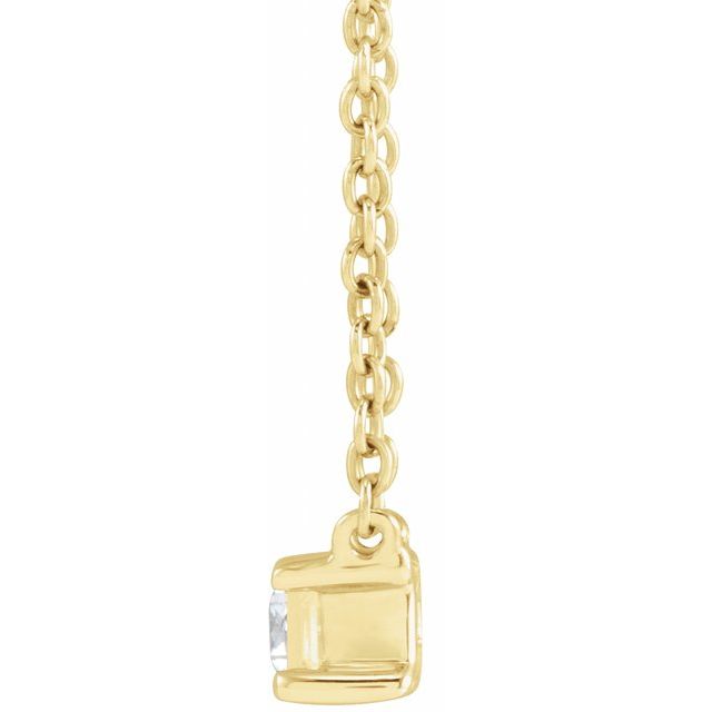 14k Yellow 1/3 Ct Lab-grown Diamond 16-18' Necklace