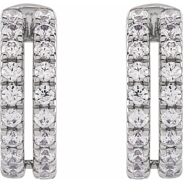 14K White 1/2 CTW Lab-Grown Diamond Ear Cuff