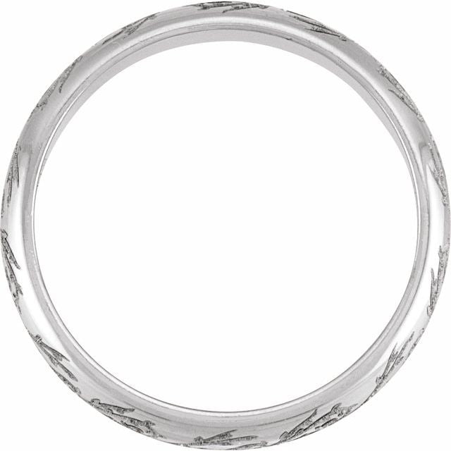 14K X1 White 4 mm Floral Band Size 8