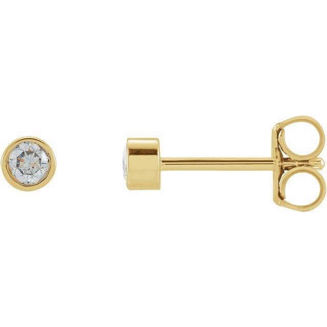 14K Yellow 1/8 CTW Lab-Grown Diamond Micro Bezel-Set Earrings