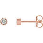 14K Rose 1/8 CTW Natural Diamond Micro Bezel-Set Earrings