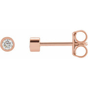 14K Rose 1/10 CTW Natural Diamond Micro Bezel-Set Earrings