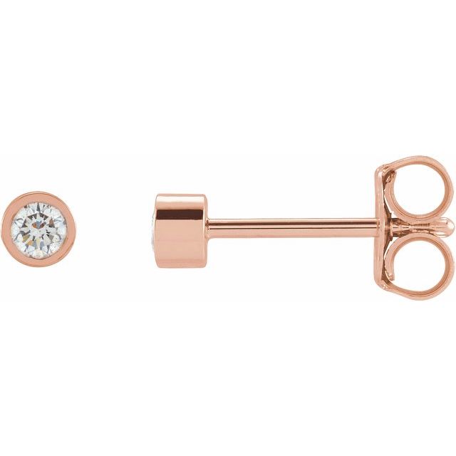 14K Rose 1/10 CTW Natural Diamond Micro Bezel-Set Earrings