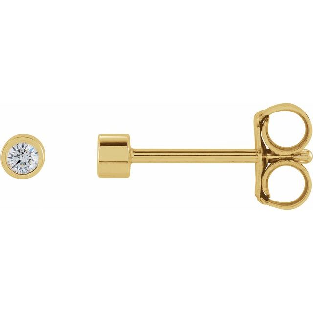 14K Yellow .04 CTW Natural Diamond Micro Bezel-Set Earrings