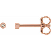 14K Rose .02 CTW Natural Diamond Micro Bezel-Set Earrings
