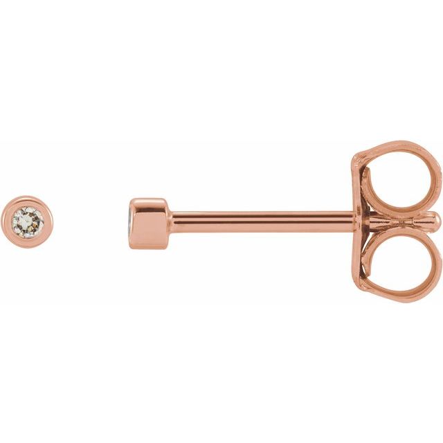 14K Rose .02 CTW Natural Diamond Micro Bezel-Set Earrings