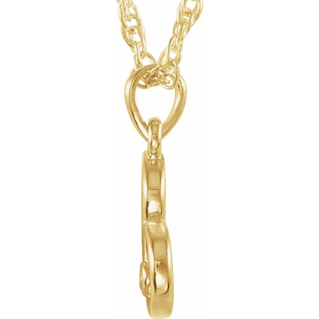 14K Yellow .015 CT Natural Diamond Heart 18' Necklace