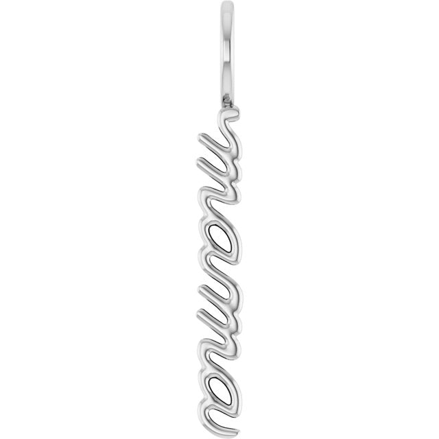 Sterling Silver 30.2x3.3 mm Vertical 'Mama' Charm/Pendant