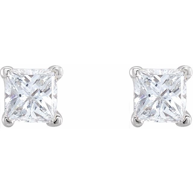 14K White 1/2 CTW Natural Diamond Earrings