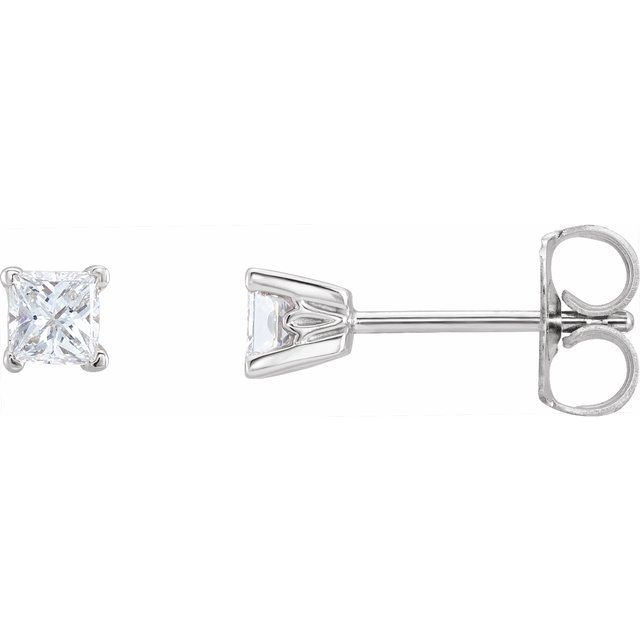 14K White 1/2 CTW Natural Diamond Earrings