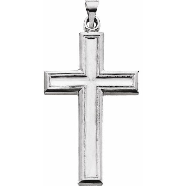 Sterling Silver 38x23.5 Mm Cross Pendant