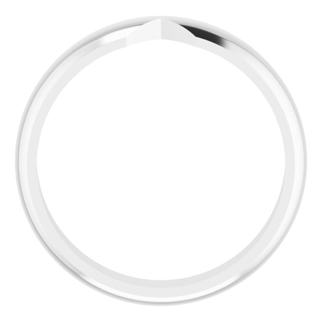 14K White 4 mm Double Notched Band Size 7