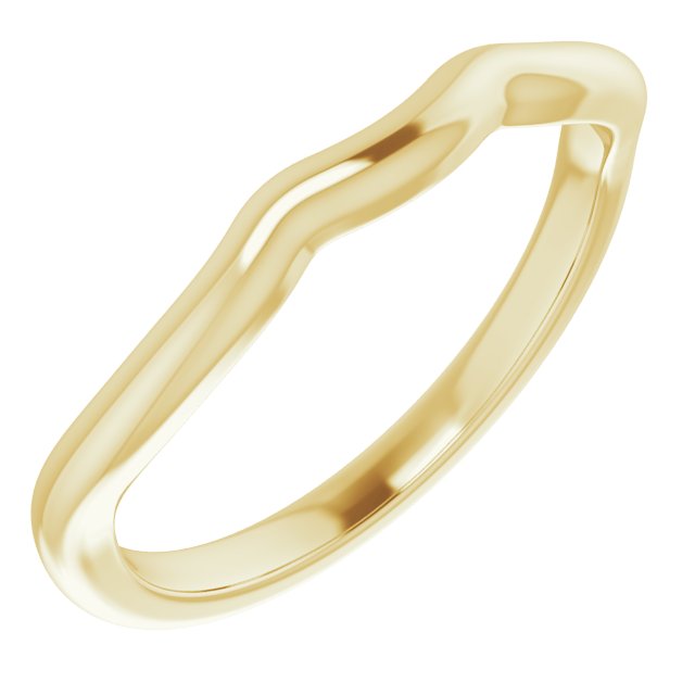 14K Yellow Band for 11x9 mm Emerald Ring