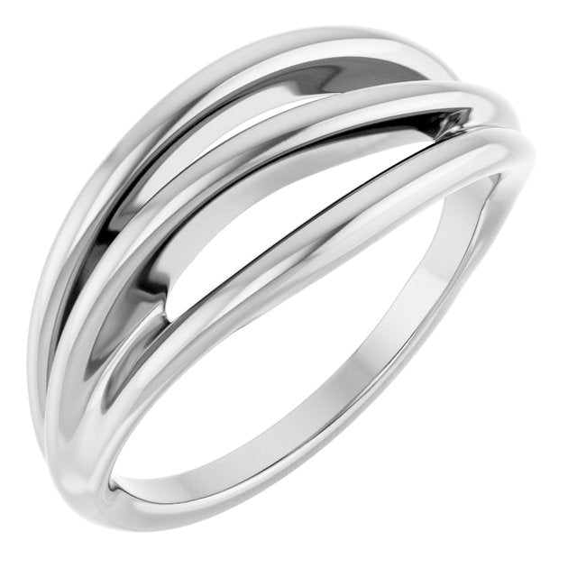 14K White Negative Space Ring