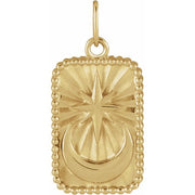 14K Yellow Crescent Moon Pendant