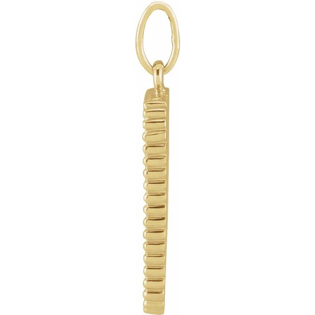 14K Yellow Crescent Moon Pendant