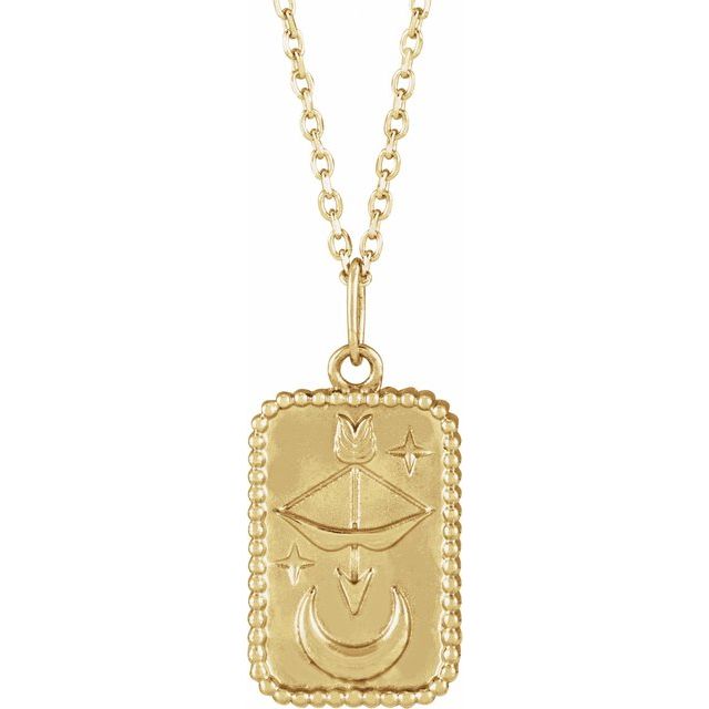 14K Yellow Bow and Arrow 16-18' Necklace
