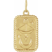 14K Yellow Bow and Arrow Pendant