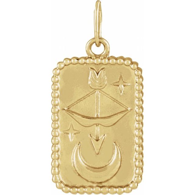 14K Yellow Bow and Arrow Pendant