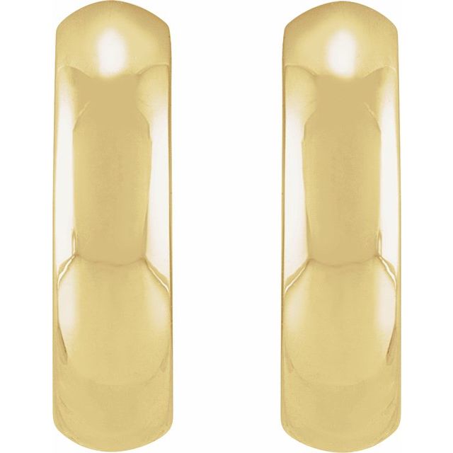 14K Yellow/White Hinged 14.25 mm Hoop Earrings
