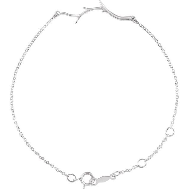Sterling Silver Branch Bar 6 1/2-7 1/2' Bracelet