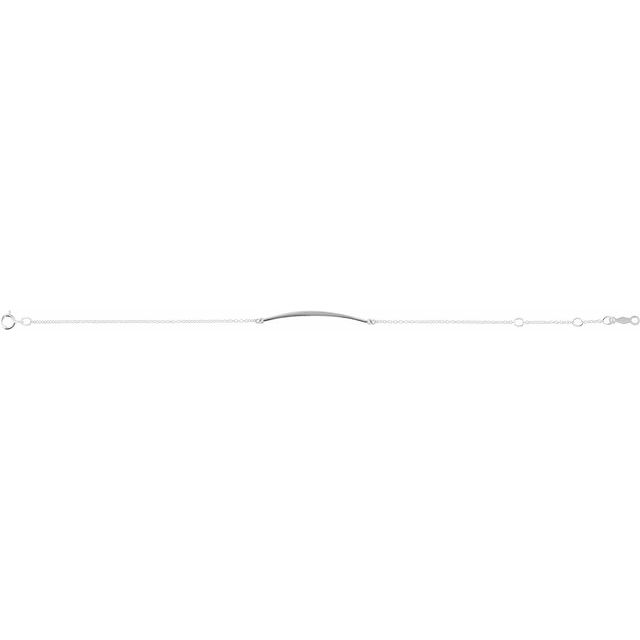Sterling Silver Curved Bar 6 1/2-7 1/2' Bracelet