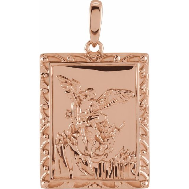 14K Rose 19.8x15.9 mm St. Michael Medal