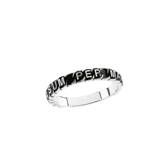 14K White 'To Jesus Through Mary' Total Consecration Ring