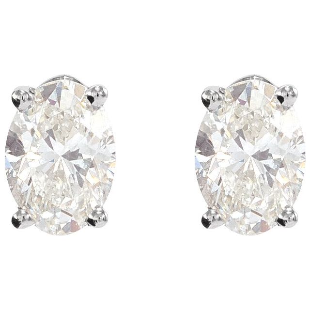 14K White 1/2 CTW Natural Diamond Earrings