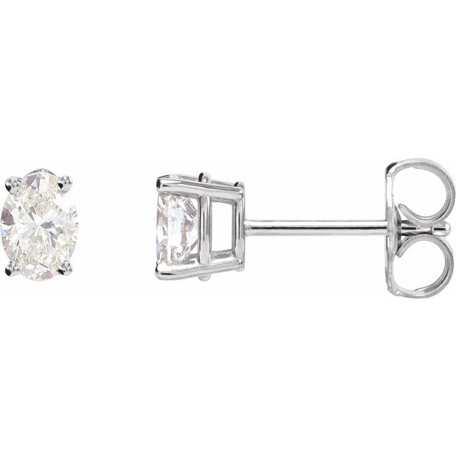 14K White 1/2 CTW Natural Diamond Earrings