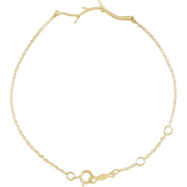 14K Yellow Branch Bar 6 1/2-7 1/2' Bracelet