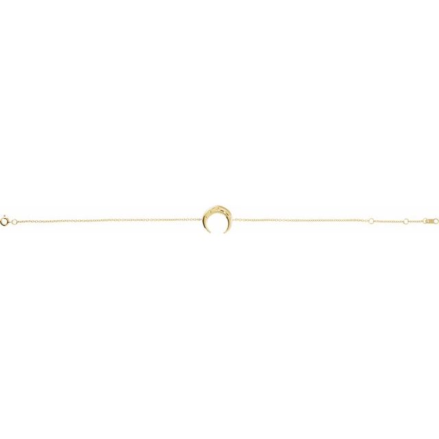 14K Yellow Adjustable Crescent 6 1/2'-7 1/2' Bracelet