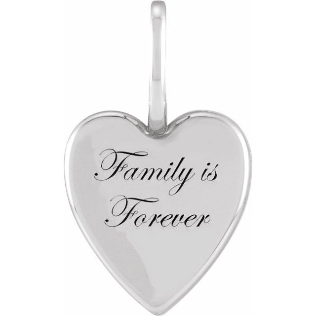 Sterling Silver Family is Forever Heart Charm/Pendant