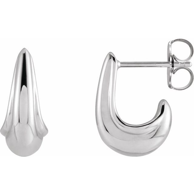 Sterling Silver Tapered J-Hoop Earrings