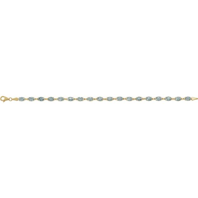 14K Yellow Natural Sky Blue Topaz 7.25' Bracelet
