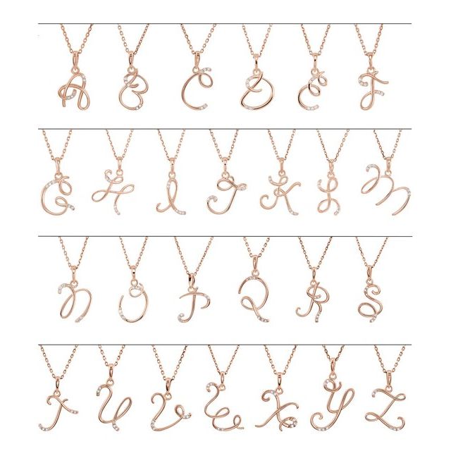 14k Yellow .025 Ctw Natural Diamond Initial H Pendant